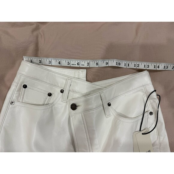 NWT AGOLDE Womens Sz 25 Lace White Leather Crisscross Waist Straight Pants Jeans - Picture 12 of 12